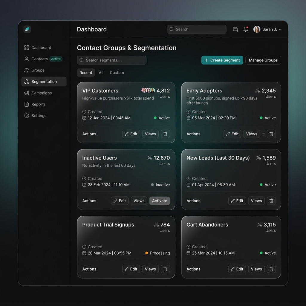 Contact Groups View