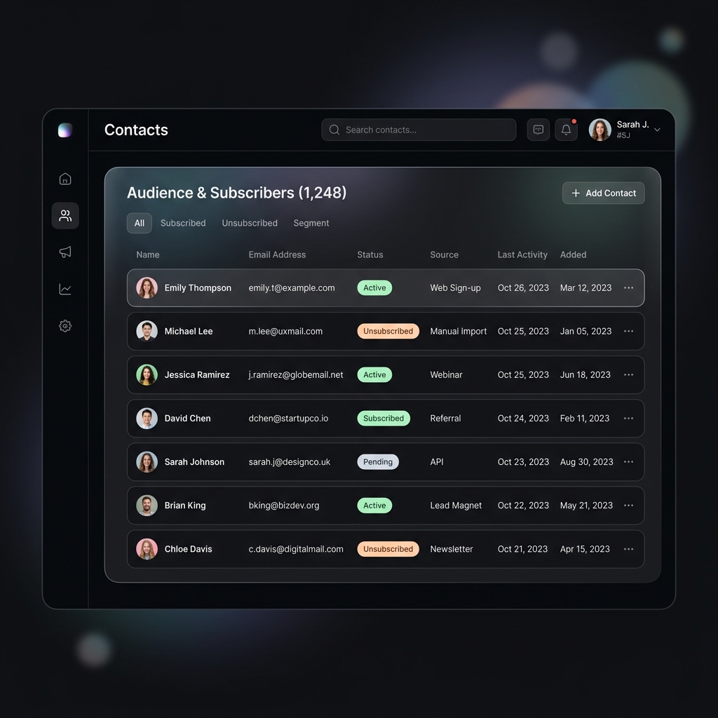 Contacts List View